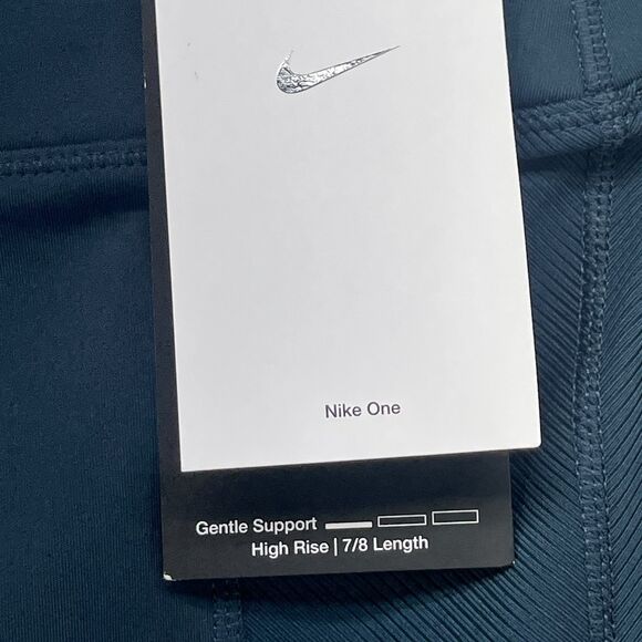 New Nike One Wrap High Waisted 7/8 Leggings Extra Small Womens Armory Blue Green - Picture 2 of 6